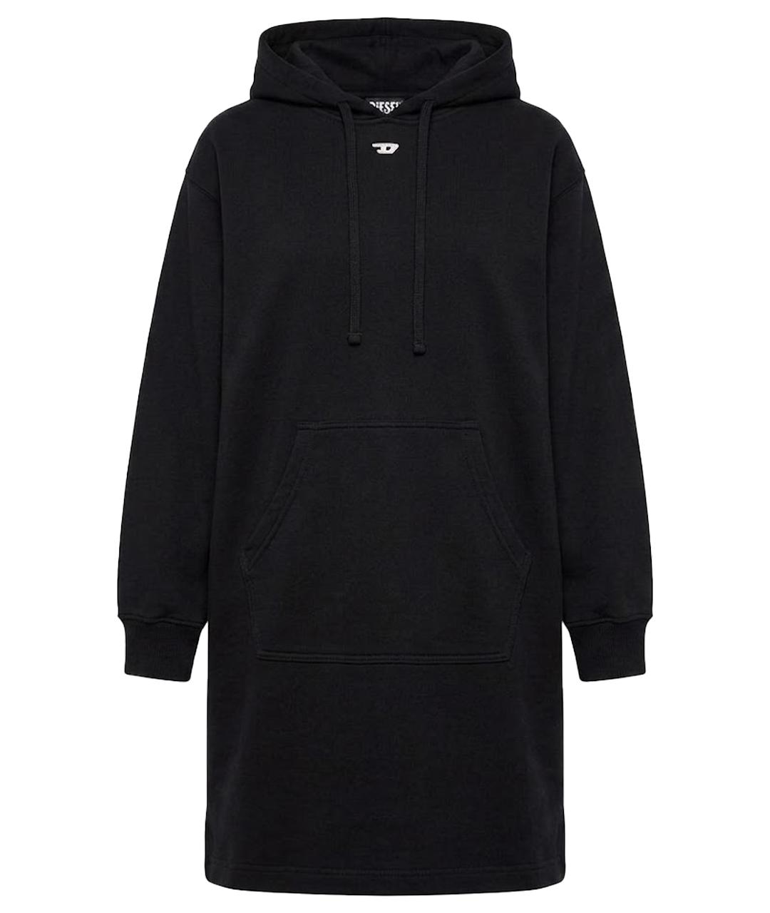 DIESEL Черное хлопковое повседневное платье, фото 1