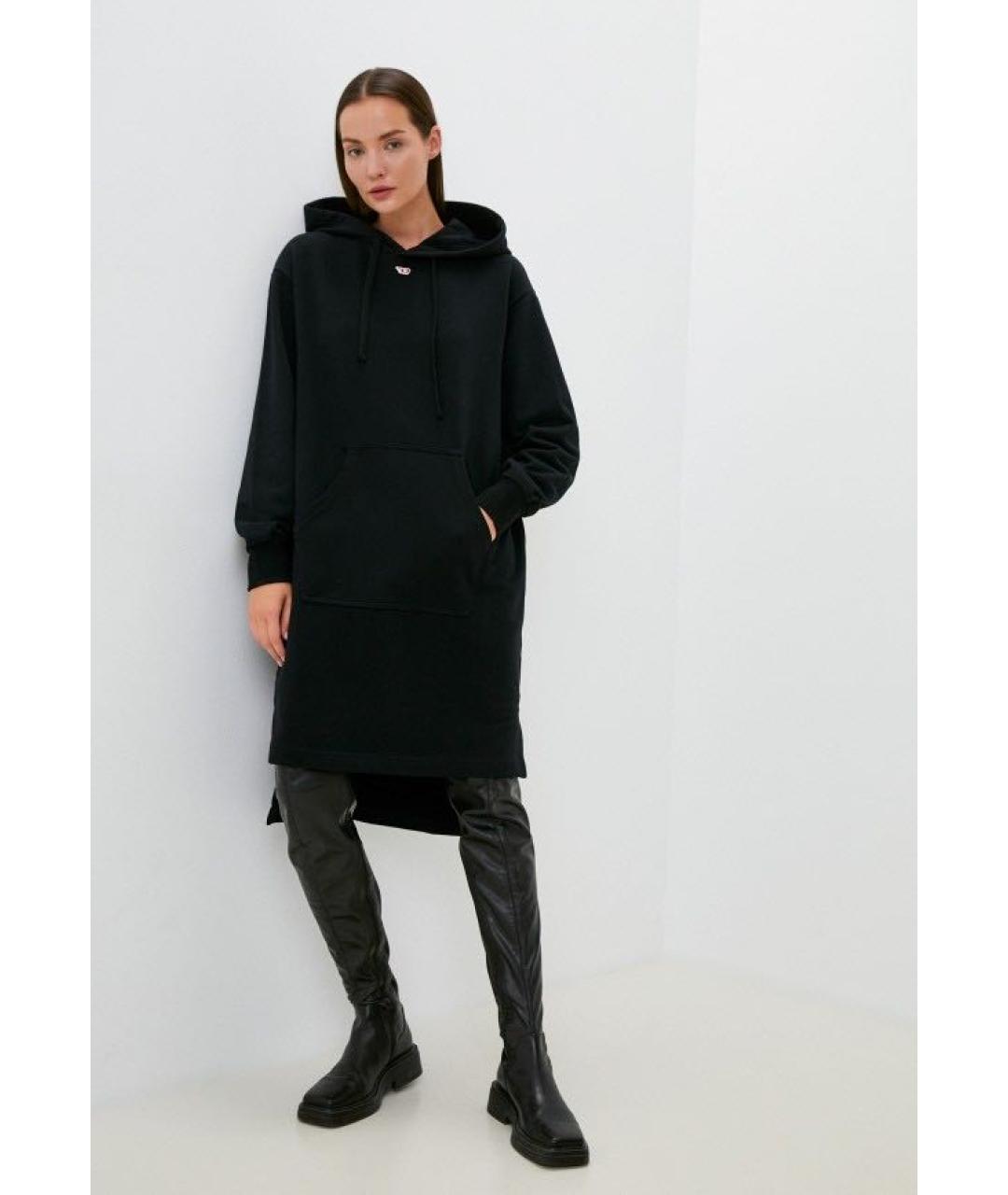 DIESEL Черное хлопковое повседневное платье, фото 9