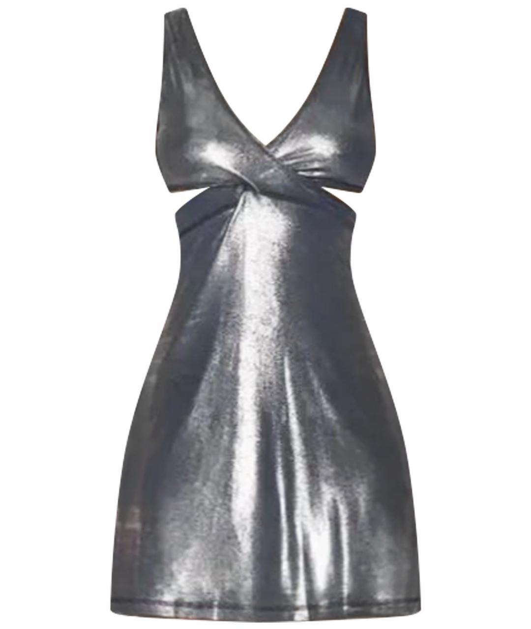 DIESEL Серебряное ацетатное коктейльное платье, фото 1