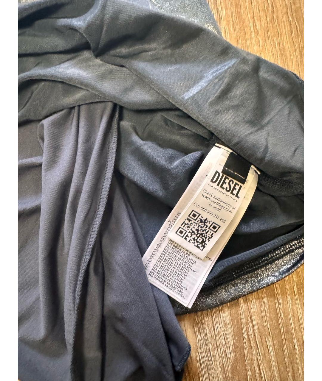 DIESEL Серебряное ацетатное коктейльное платье, фото 7