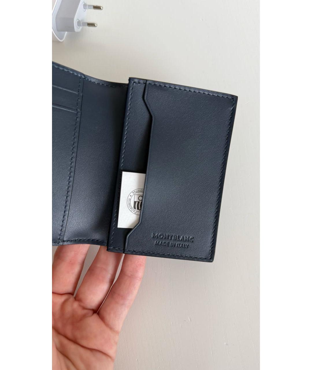 MONTBLANC Темно-синий кожаный кардхолдер, фото 2