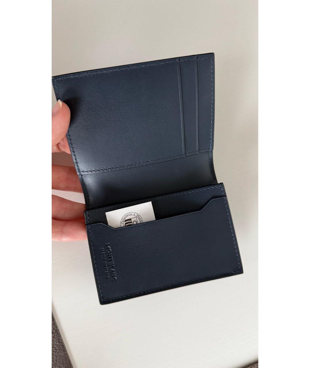 MONTBLANC Темно-синий кожаный кардхолдер, фото 3