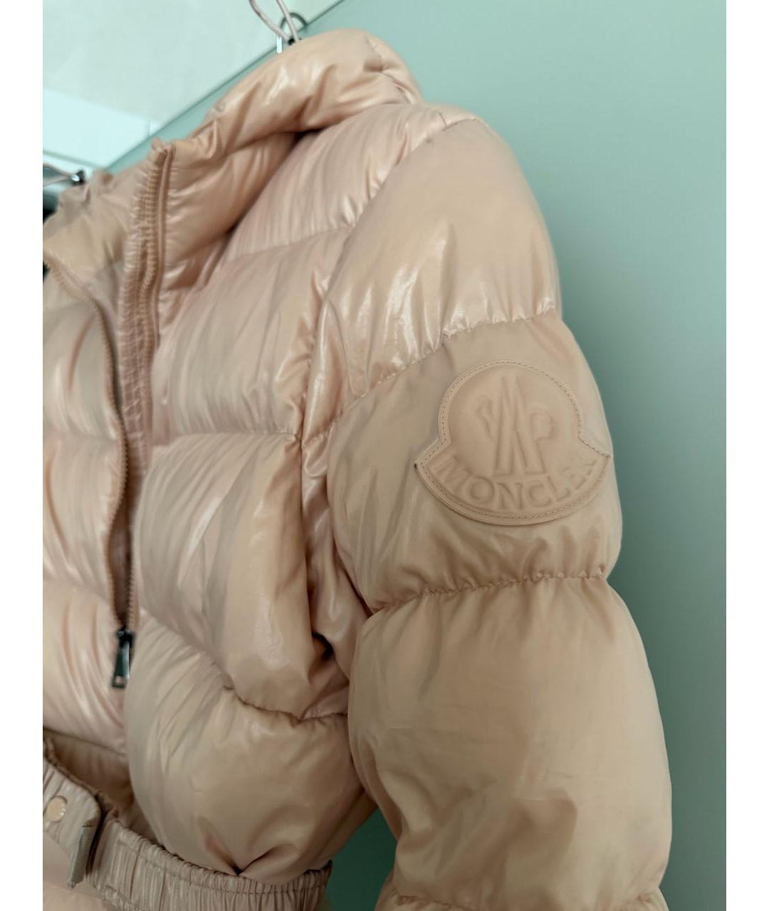 MONCLER Коралловая полиамидовая куртка, фото 3