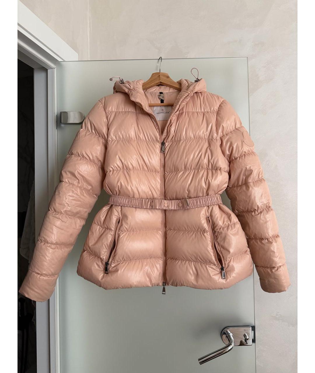 MONCLER Коралловая полиамидовая куртка, фото 6