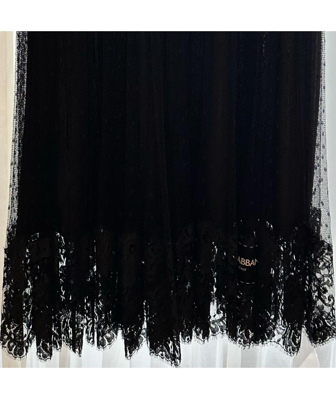 DOLCE&GABBANA Черная кружевная юбка миди, фото 8