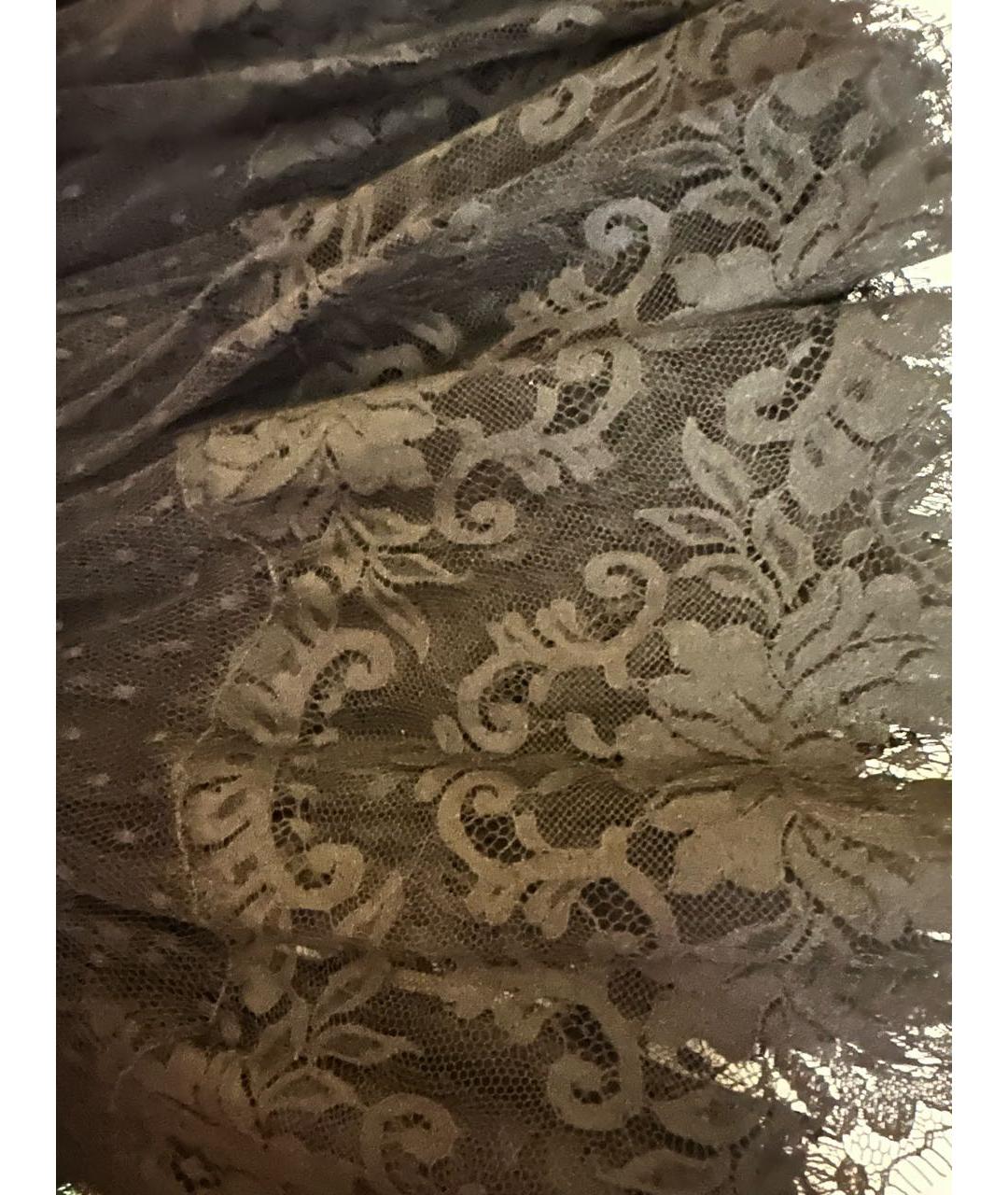 DOLCE&GABBANA Черная кружевная юбка миди, фото 5