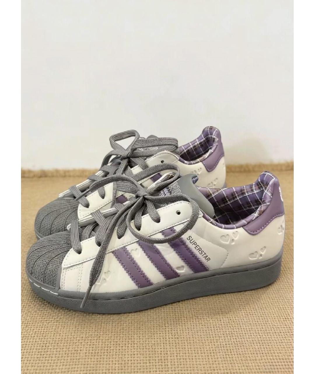 ADIDAS Серые кожаные низкие кроссовки / кеды, фото 5