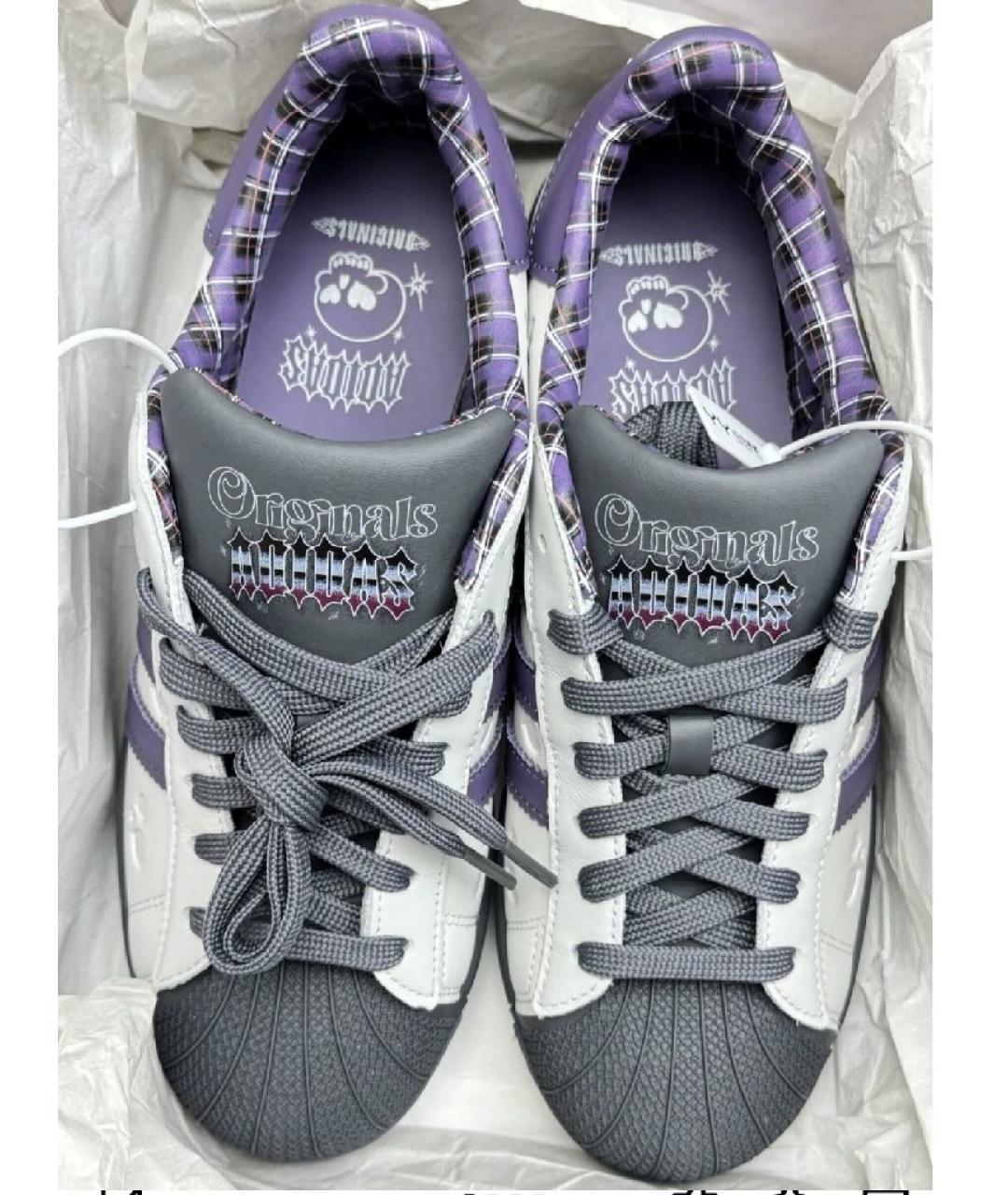 ADIDAS Серые кожаные низкие кроссовки / кеды, фото 3