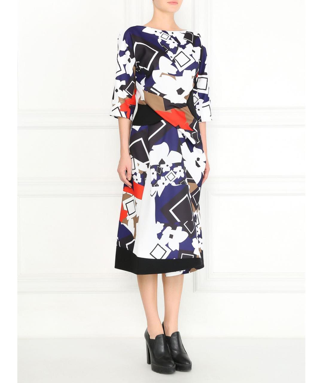 JIL SANDER Мульти полиэстеровое платье, фото 5