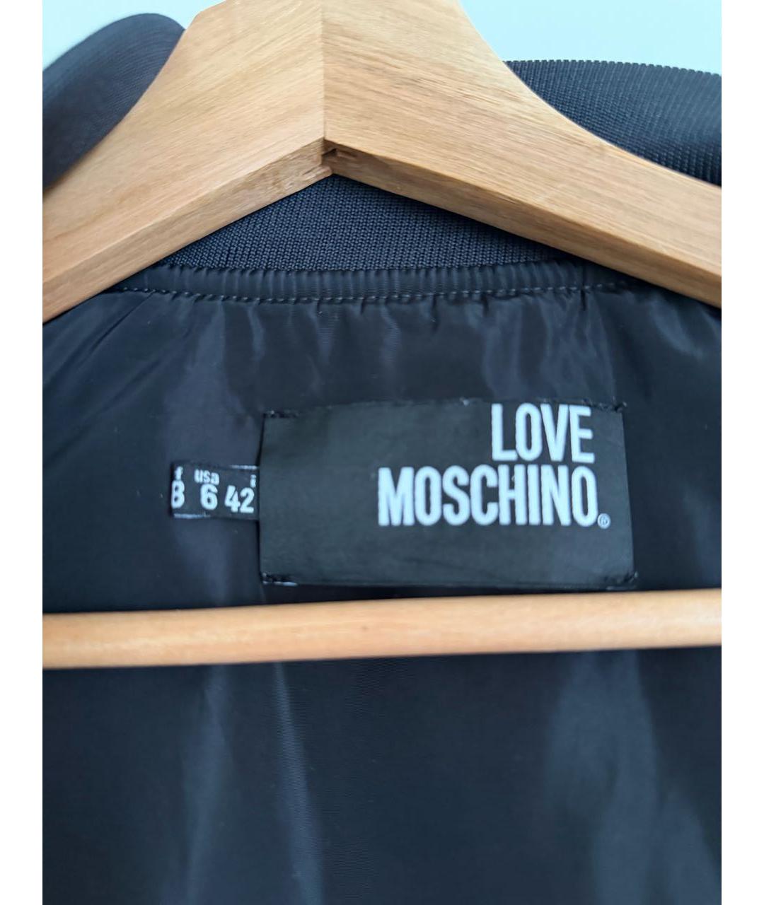 LOVE MOSCHINO Черная полиэстеровая куртка, фото 3