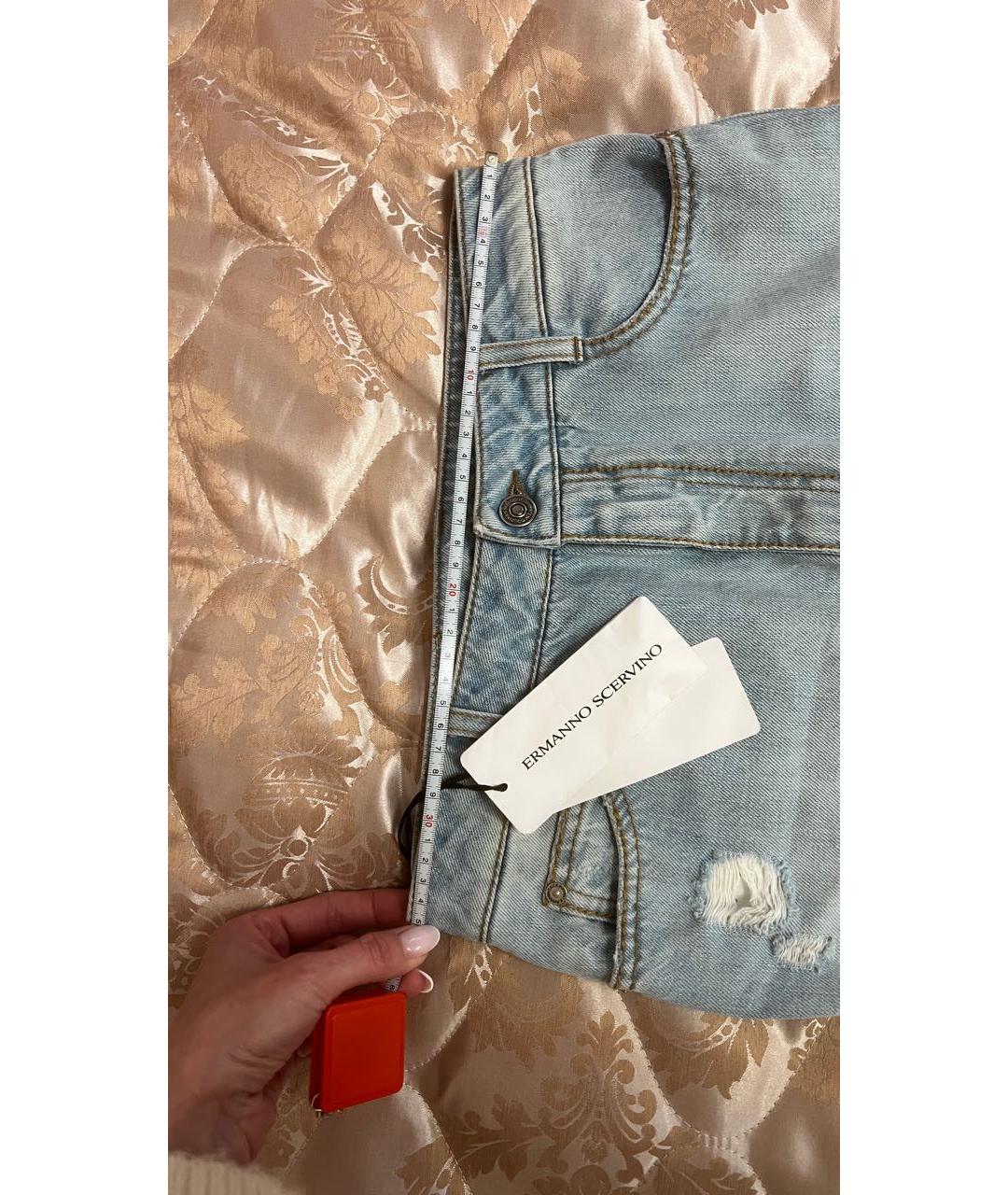 ERMANNO SCERVINO Голубые хлопковые джинсы клеш, фото 5