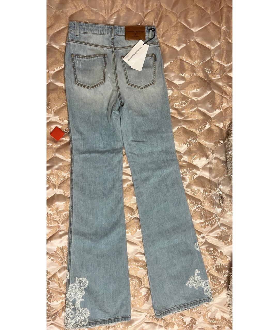 ERMANNO SCERVINO Голубые хлопковые джинсы клеш, фото 2
