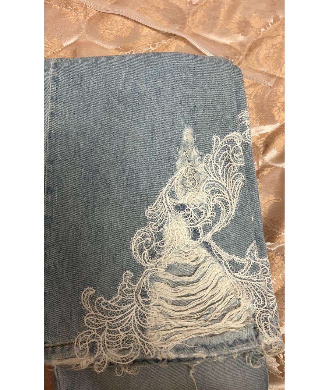 ERMANNO SCERVINO Голубые хлопковые джинсы клеш, фото 4