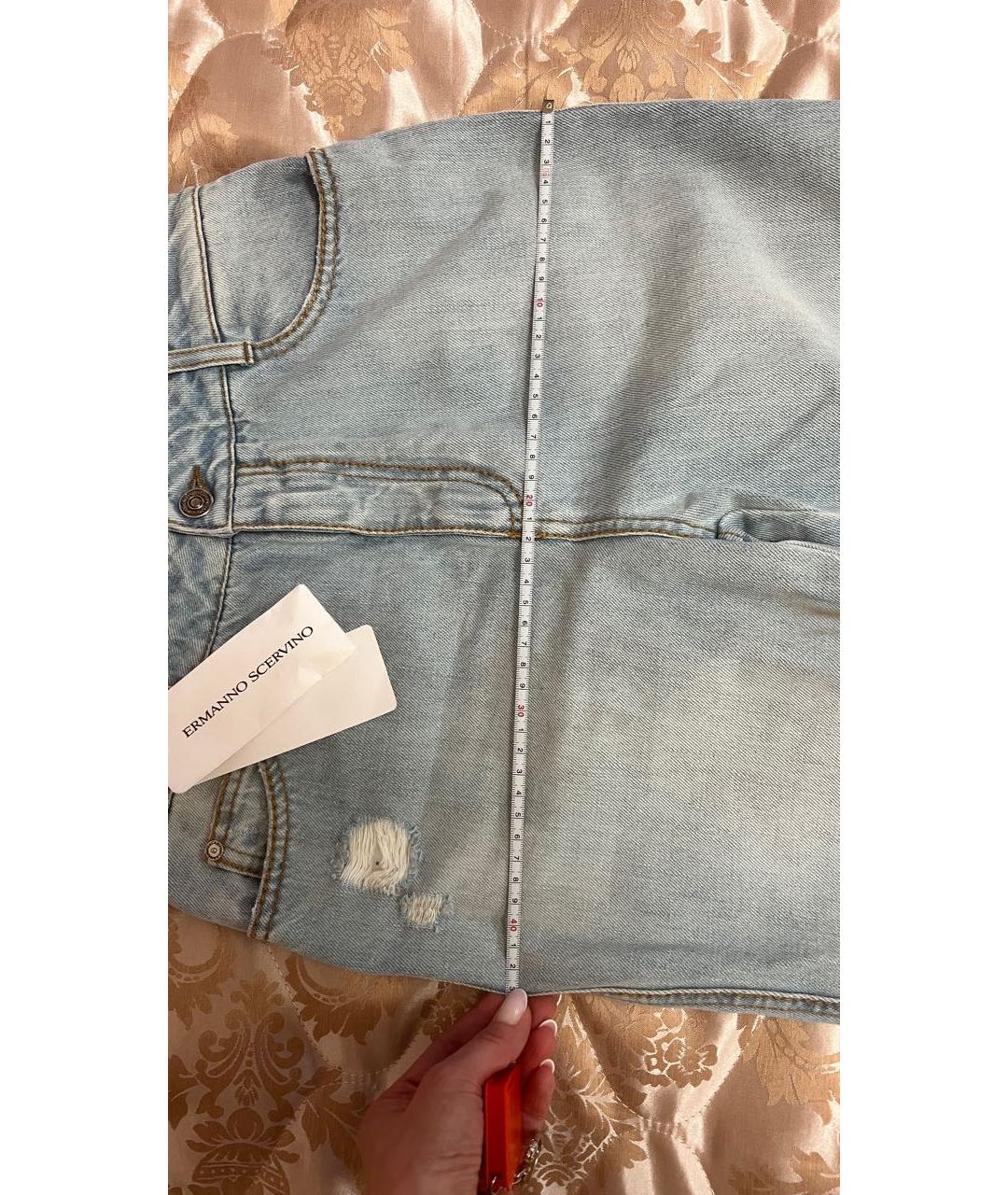 ERMANNO SCERVINO Голубые хлопковые джинсы клеш, фото 6