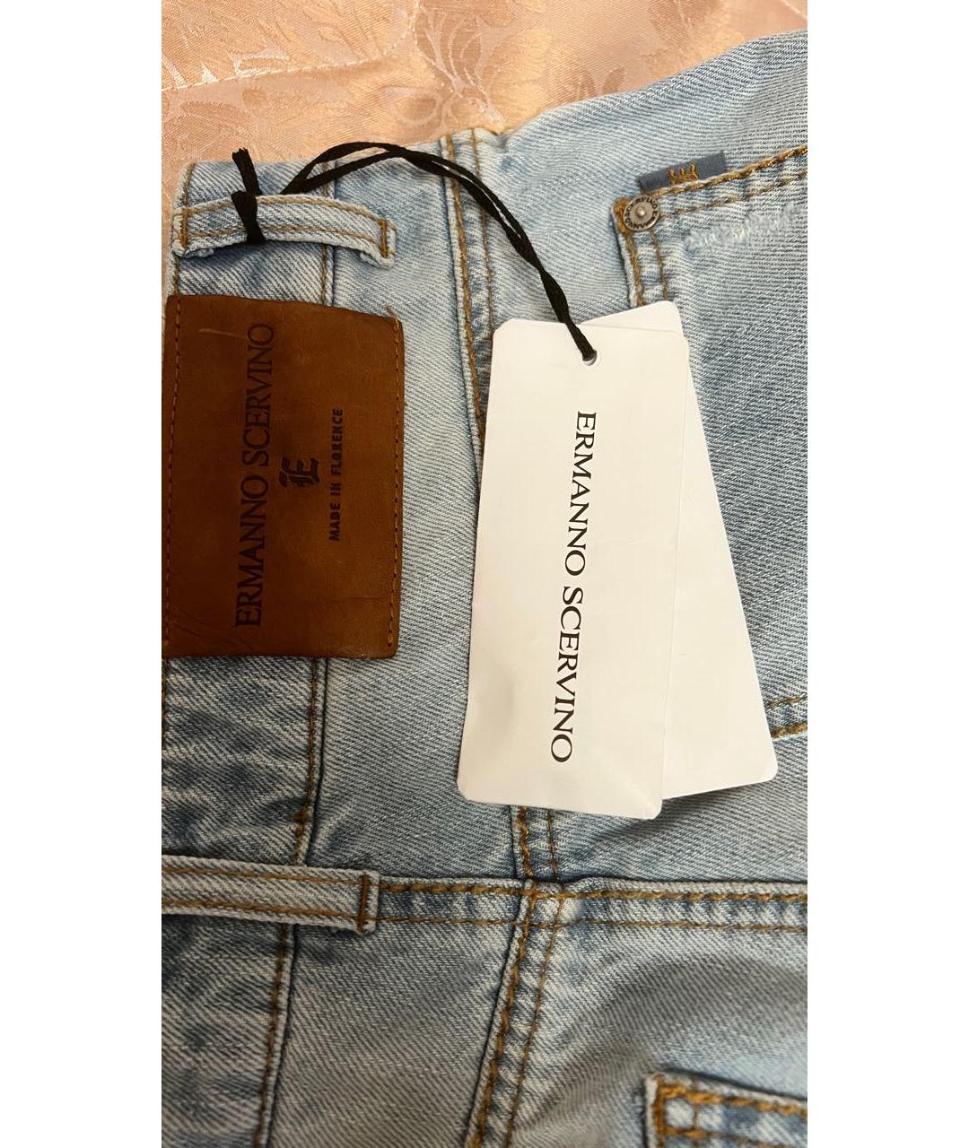 ERMANNO SCERVINO Голубые хлопковые джинсы клеш, фото 3