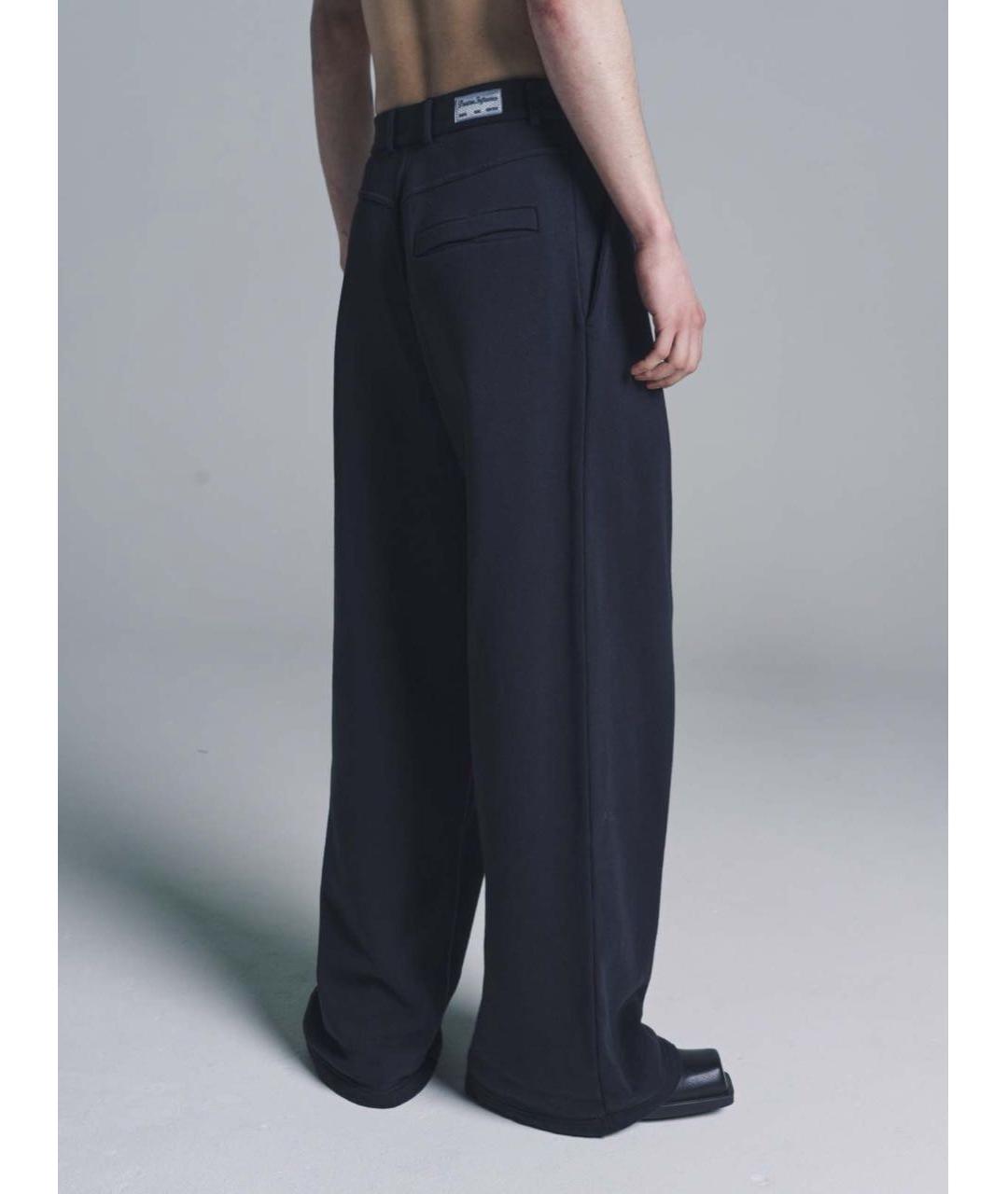 MARTINE ROSE Черные хлопковые повседневные брюки, фото 2