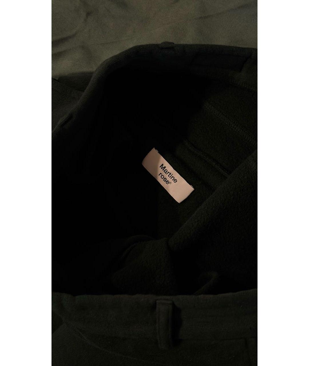 MARTINE ROSE Черные хлопковые повседневные брюки, фото 3