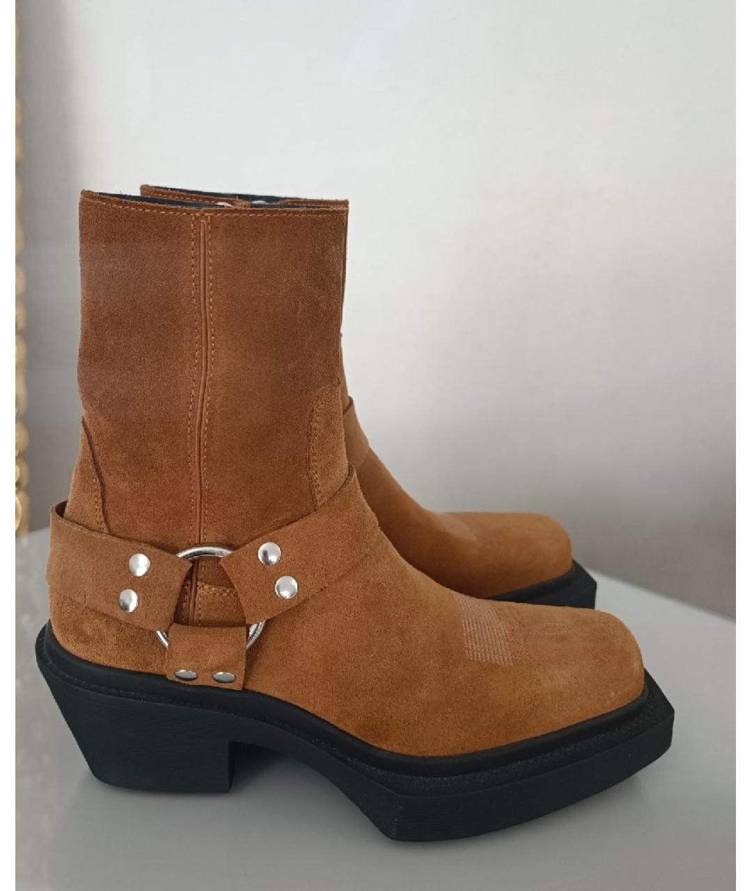 VETEMENTS Оранжевое замшевые ботинки, фото 5