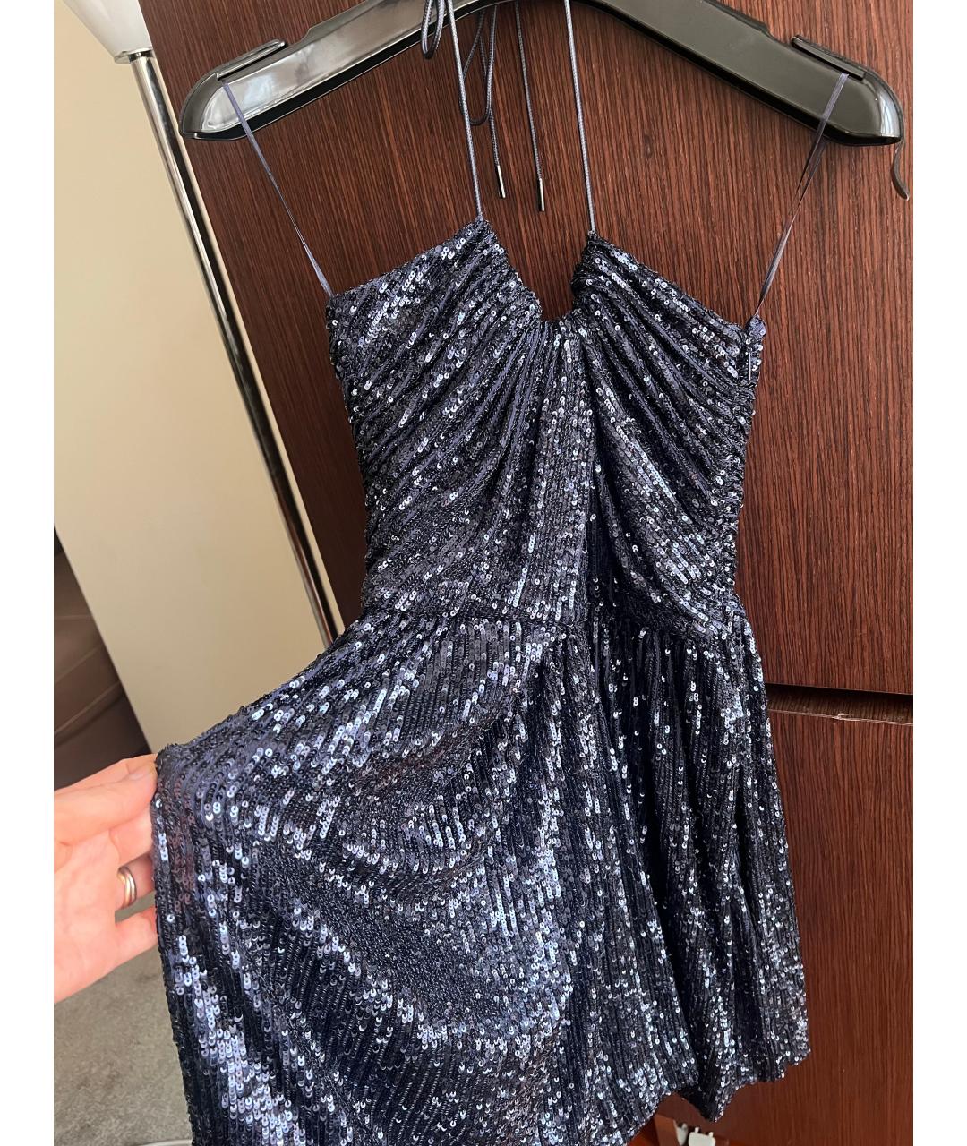 SAINT LAURENT Темно-синее коктейльное платье, фото 2