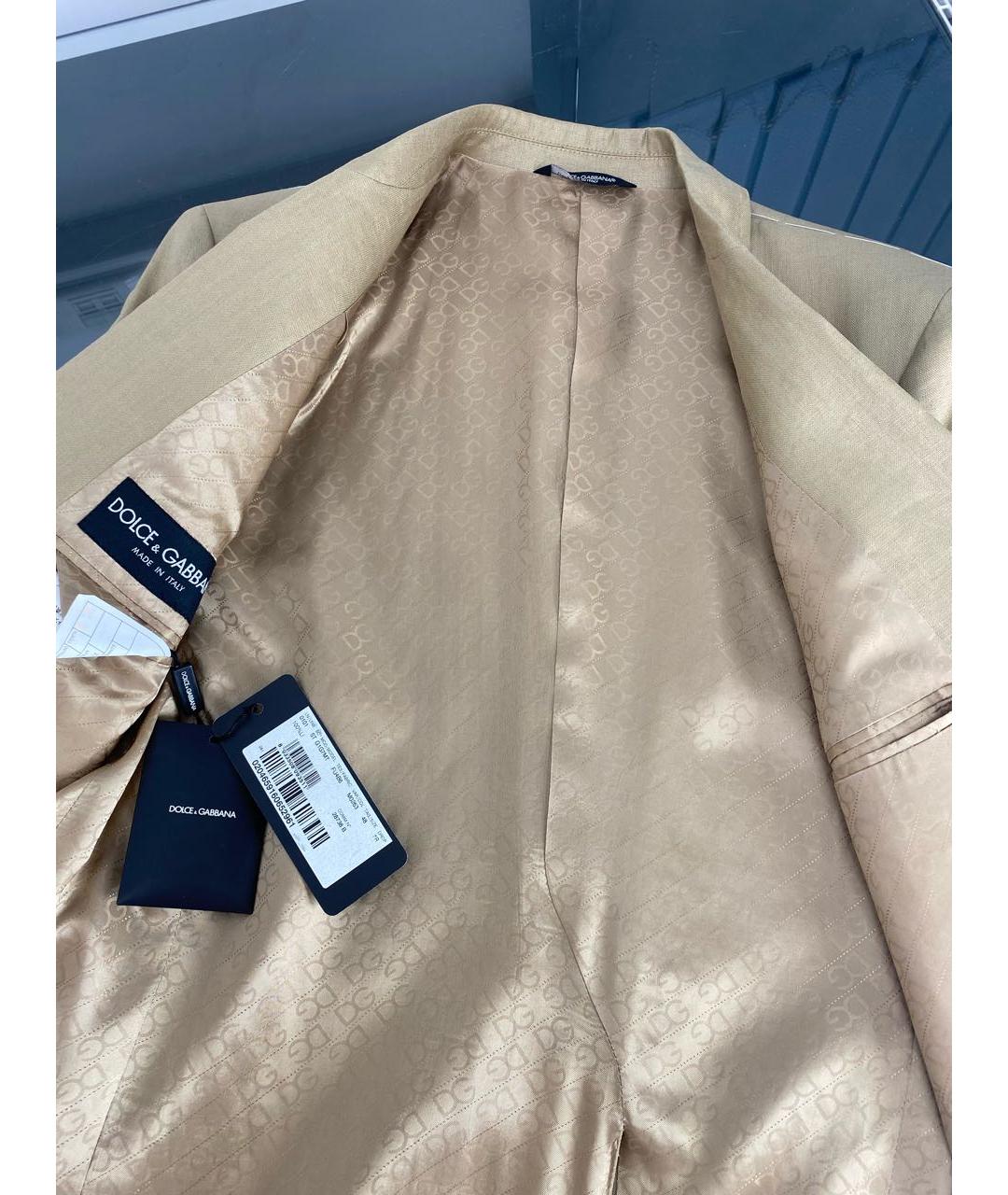 DOLCE&GABBANA Бежевый льняной пиджак, фото 4