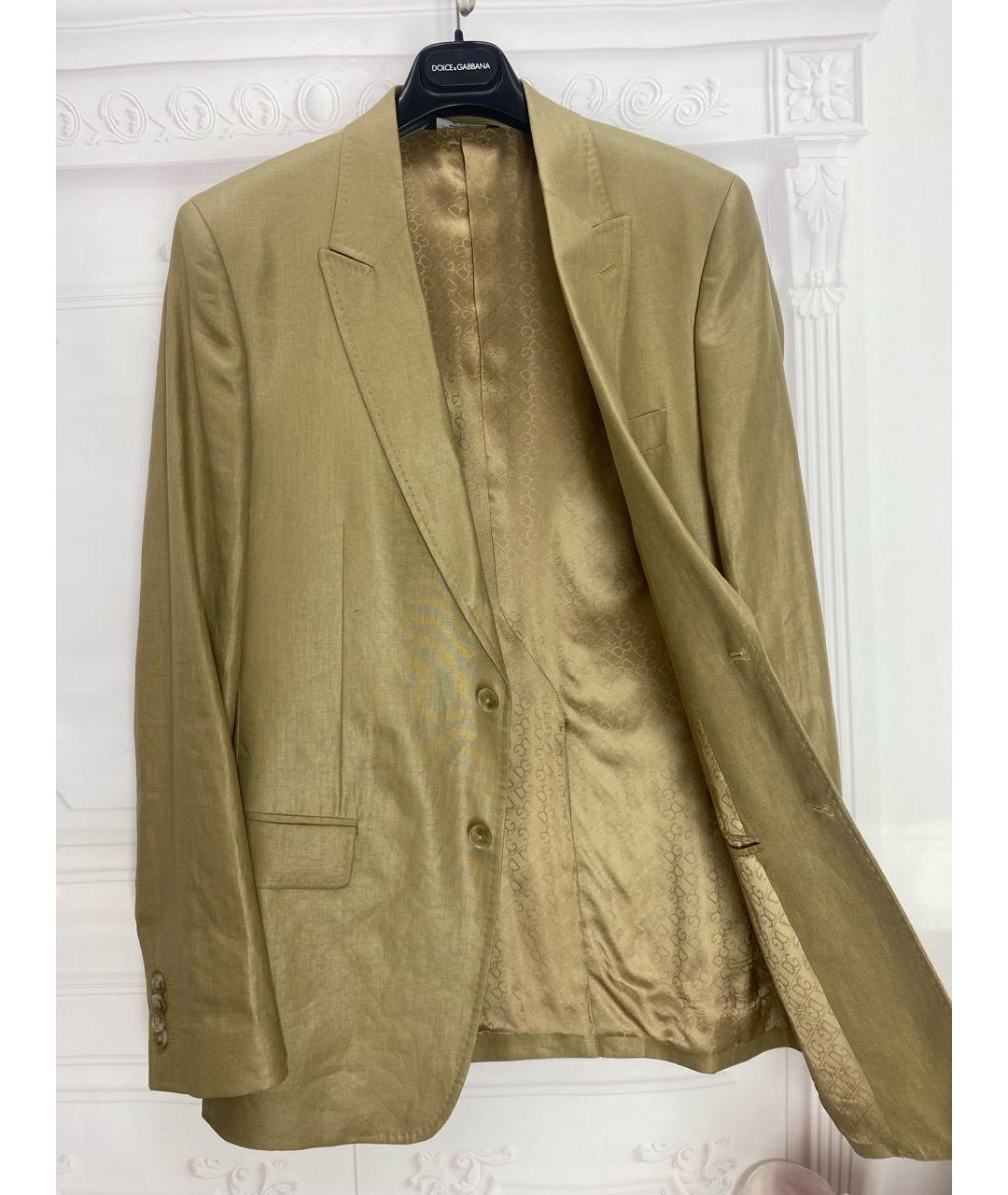 DOLCE&GABBANA Бежевый льняной пиджак, фото 3