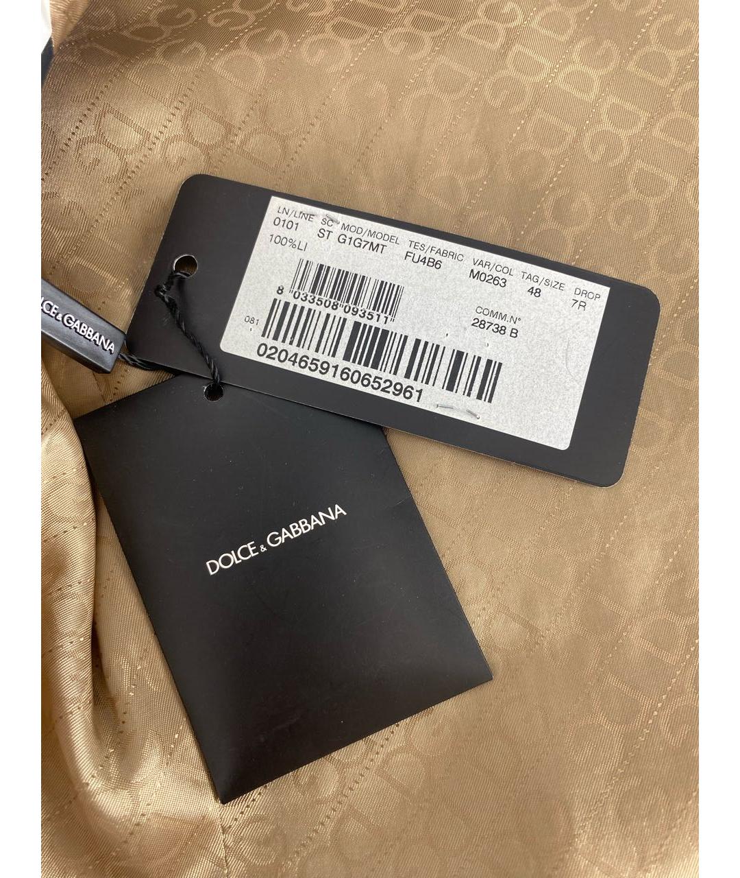 DOLCE&GABBANA Бежевый льняной пиджак, фото 6