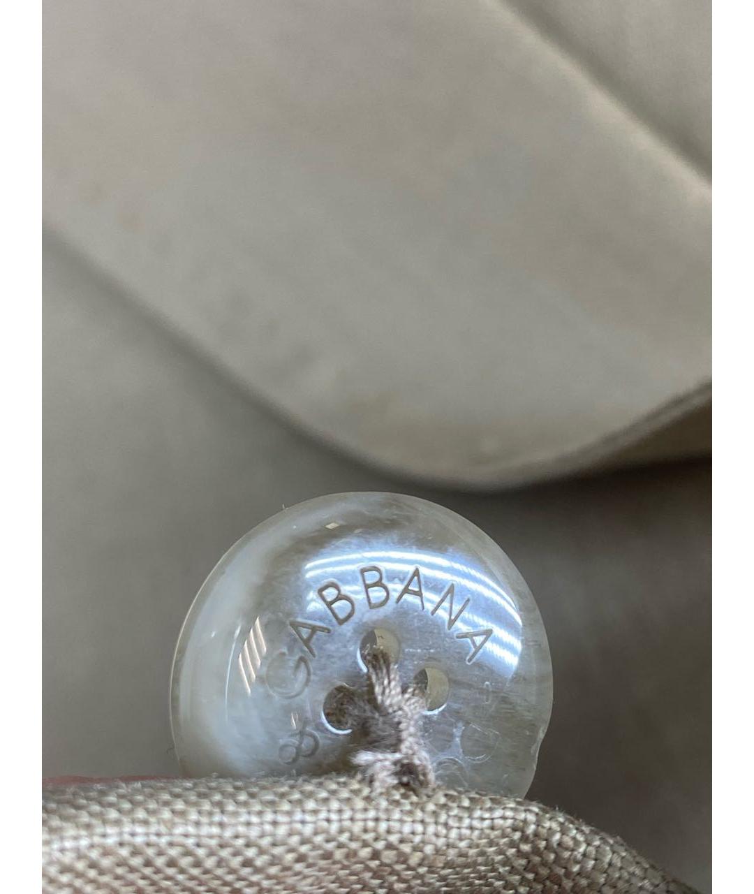 DOLCE&GABBANA Бежевый льняной пиджак, фото 8