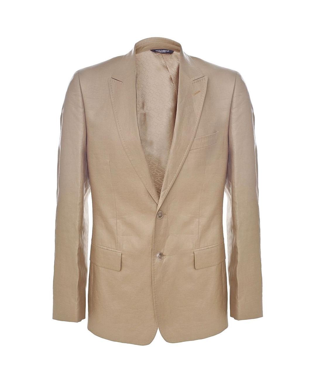 DOLCE&GABBANA Бежевый льняной пиджак, фото 9