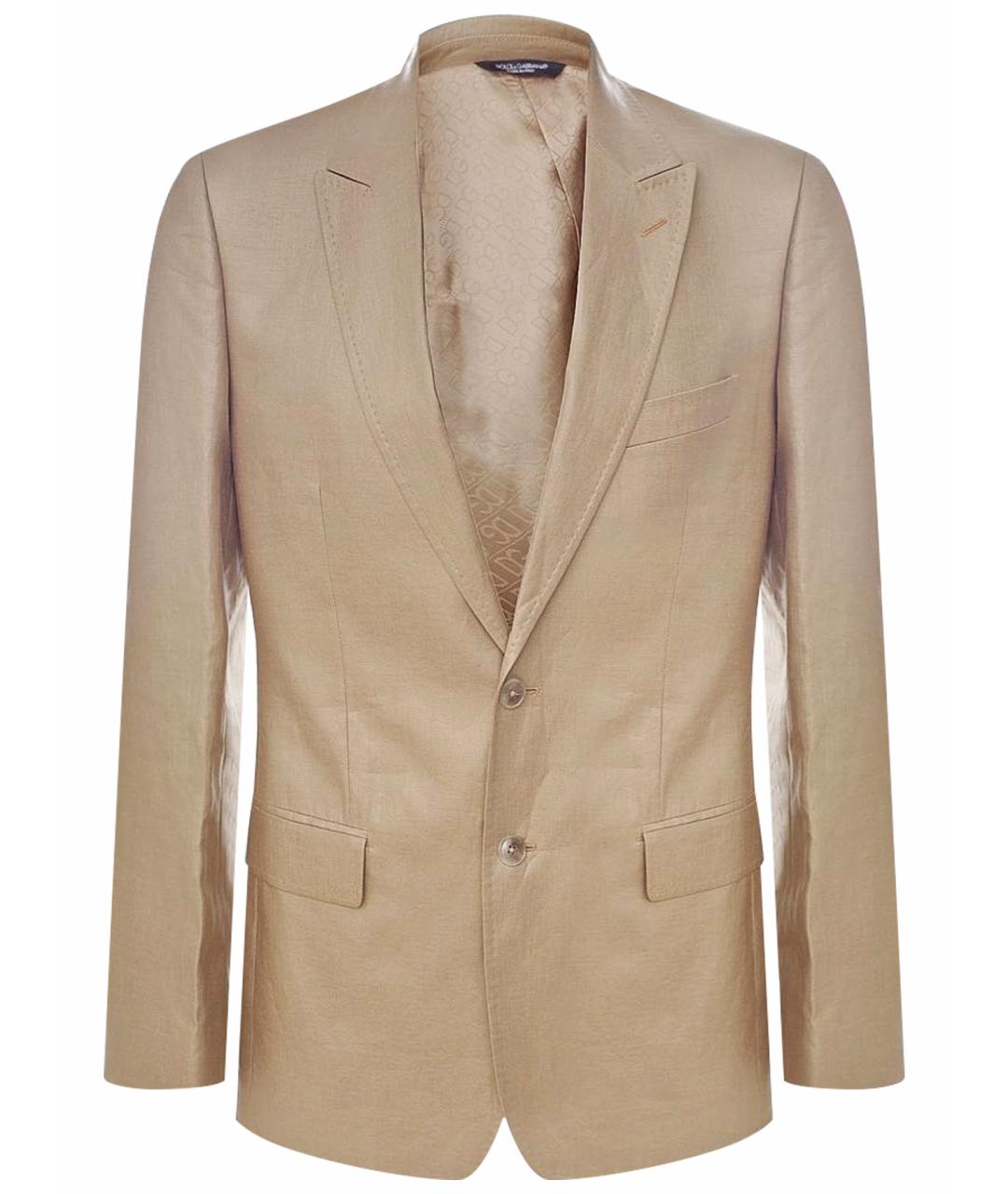DOLCE&GABBANA Бежевый льняной пиджак, фото 1