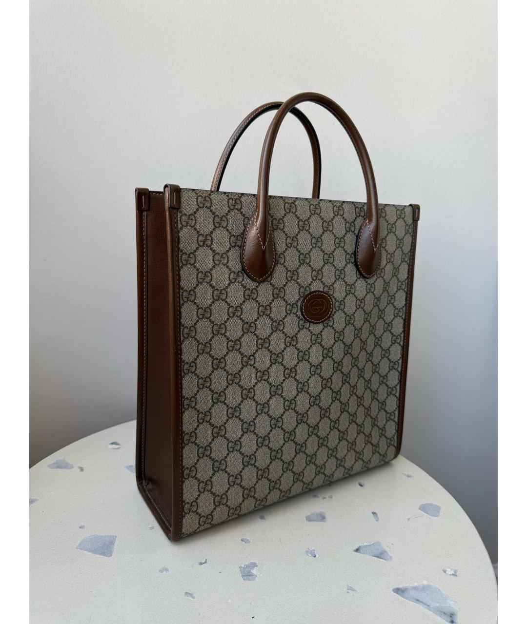 GUCCI Бежевая сумка тоут, фото 9