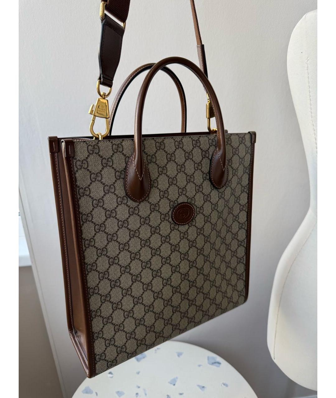 GUCCI Бежевая сумка тоут, фото 3