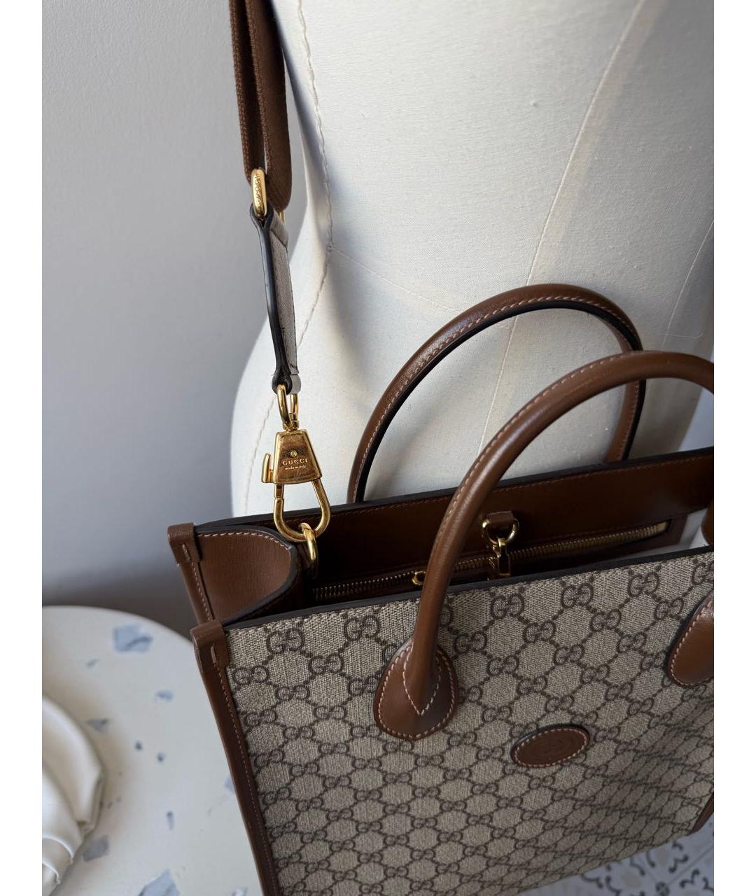 GUCCI Бежевая сумка тоут, фото 8