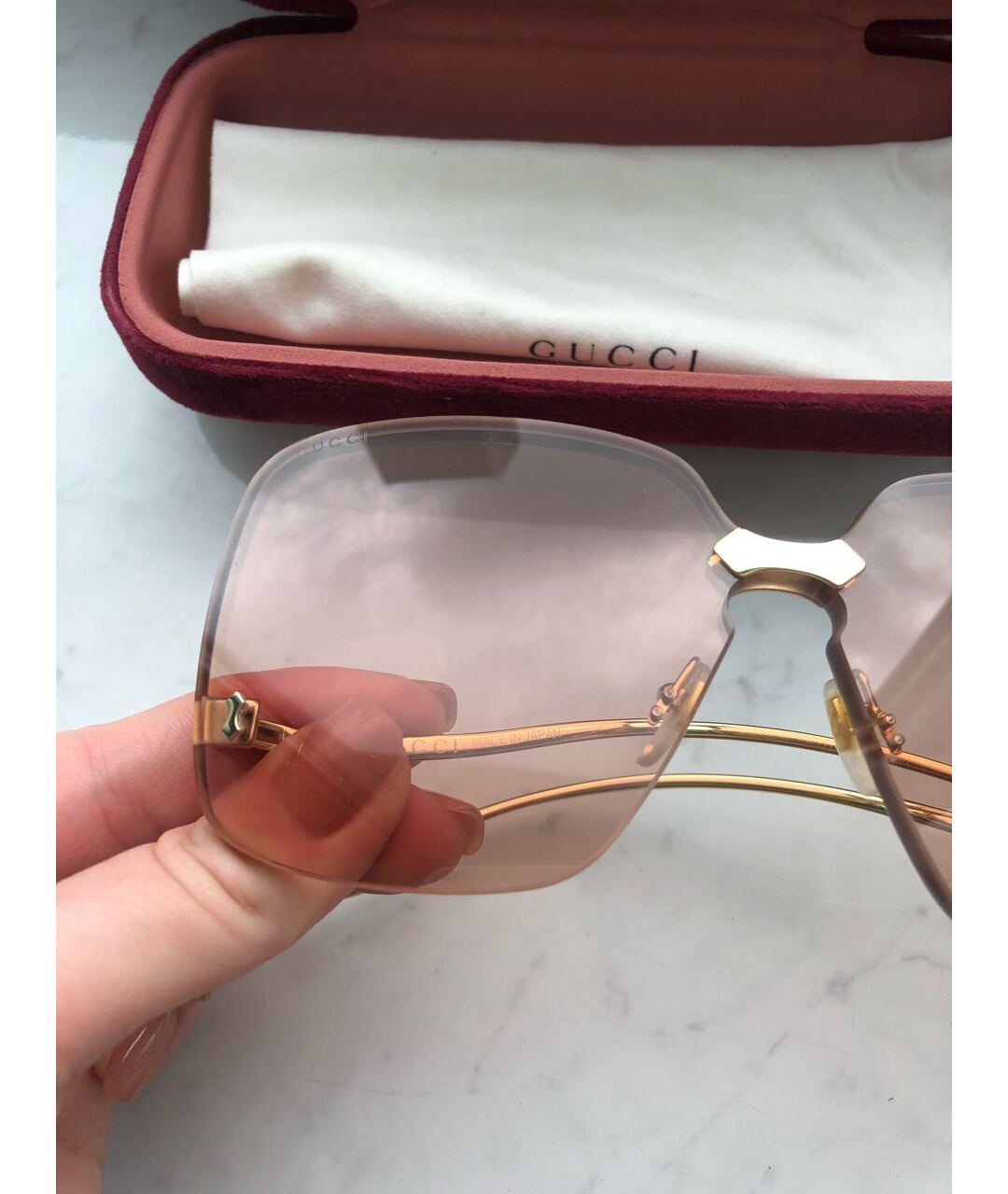 GUCCI Розовые солнцезащитные очки, фото 3