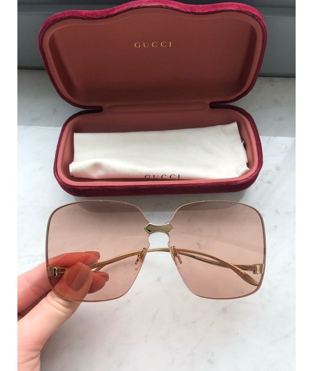GUCCI Розовые солнцезащитные очки, фото 6