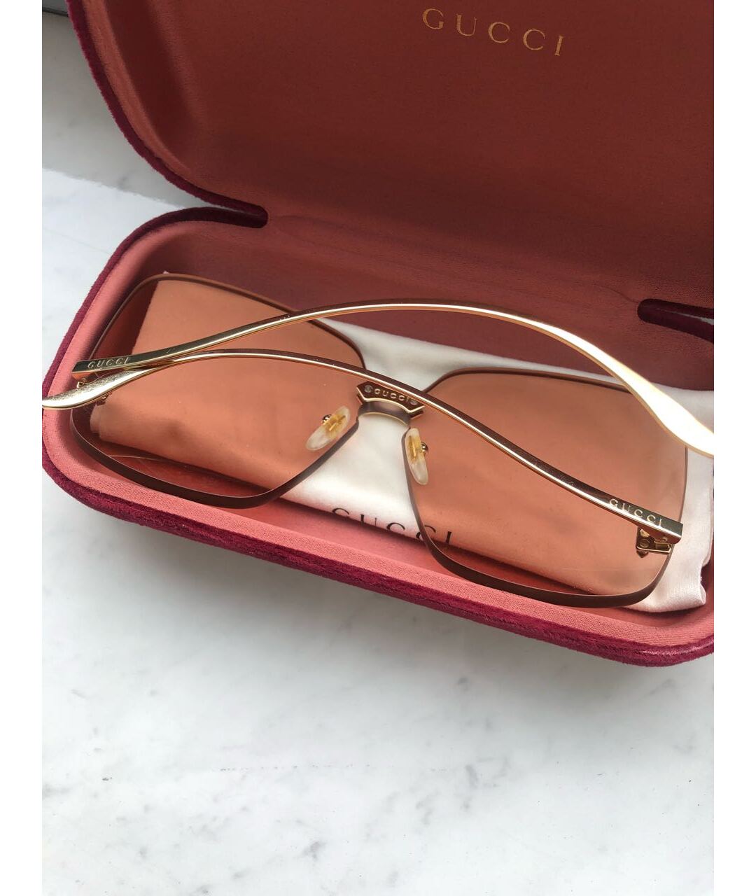 GUCCI Розовые солнцезащитные очки, фото 5
