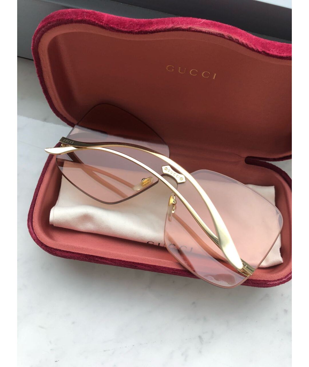 GUCCI Розовые солнцезащитные очки, фото 4