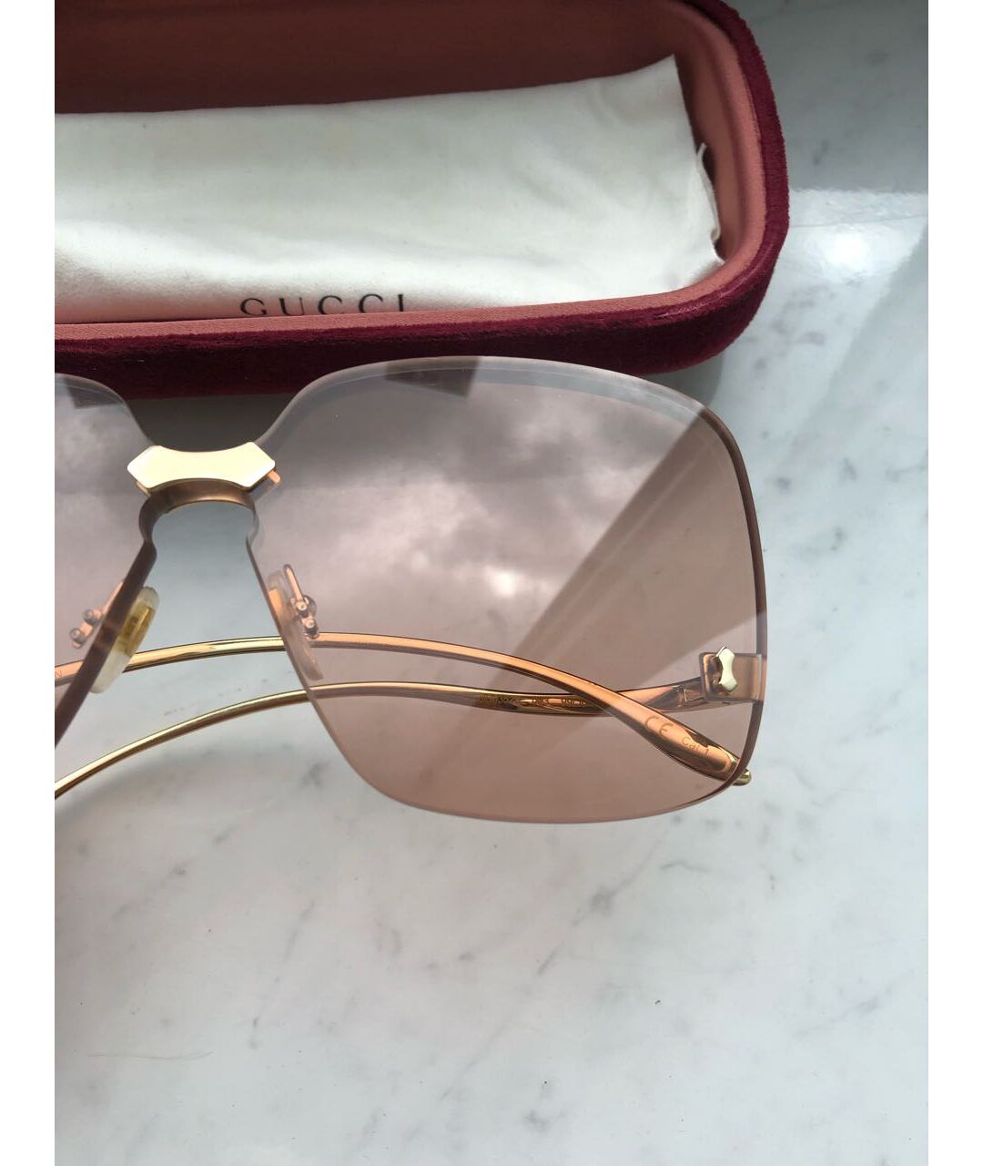 GUCCI Розовые солнцезащитные очки, фото 2
