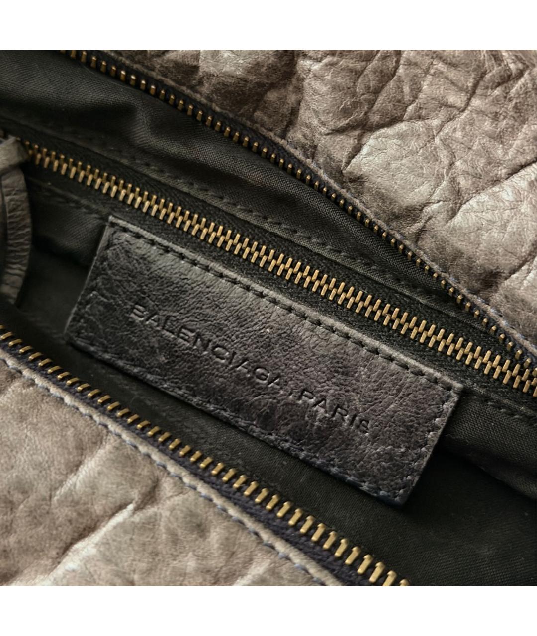 BALENCIAGA Коричневая кожаная сумка с короткими ручками, фото 3