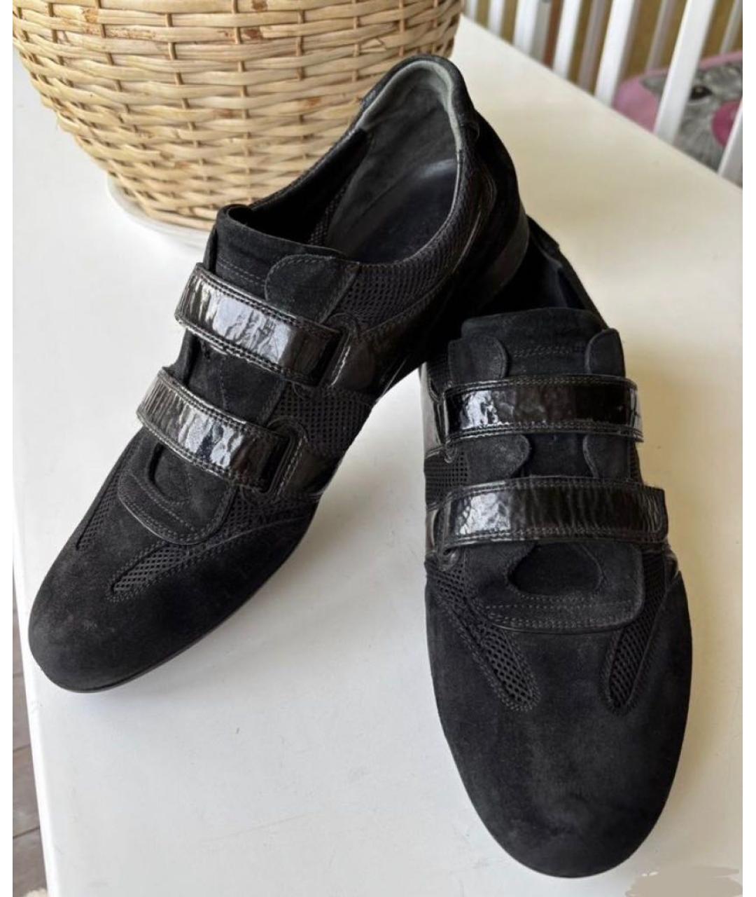 BALLY Черные замшевые низкие кроссовки / кеды, фото 2