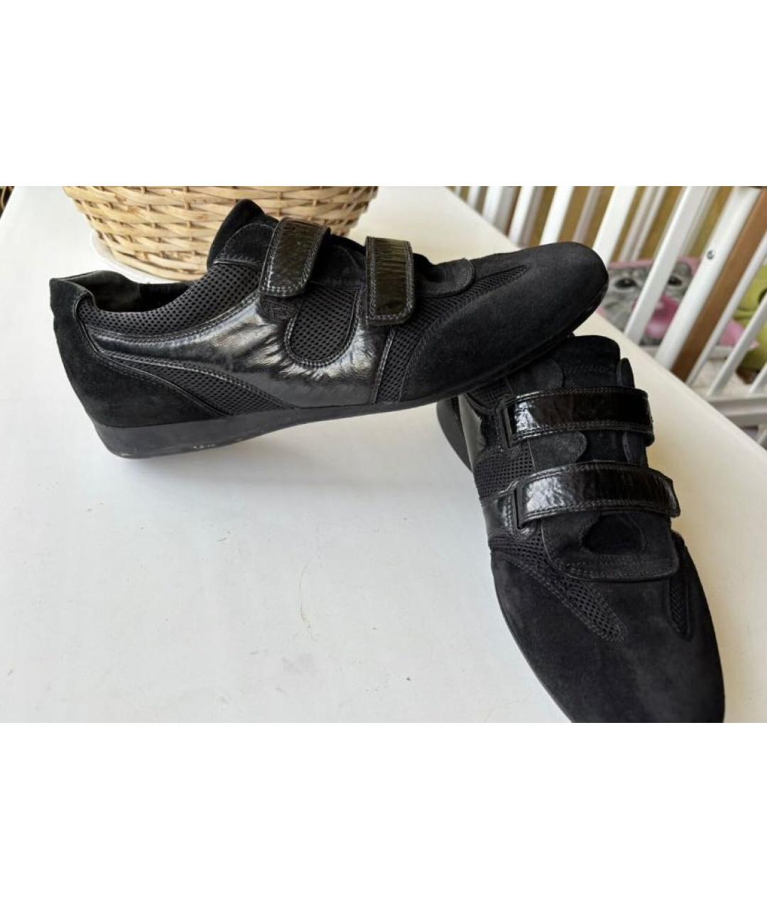 BALLY Черные замшевые низкие кроссовки / кеды, фото 4