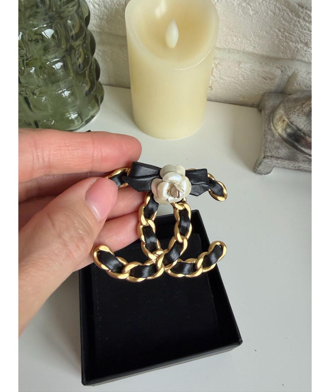 CHANEL Золотая металлическая булавка / брошь, фото 5