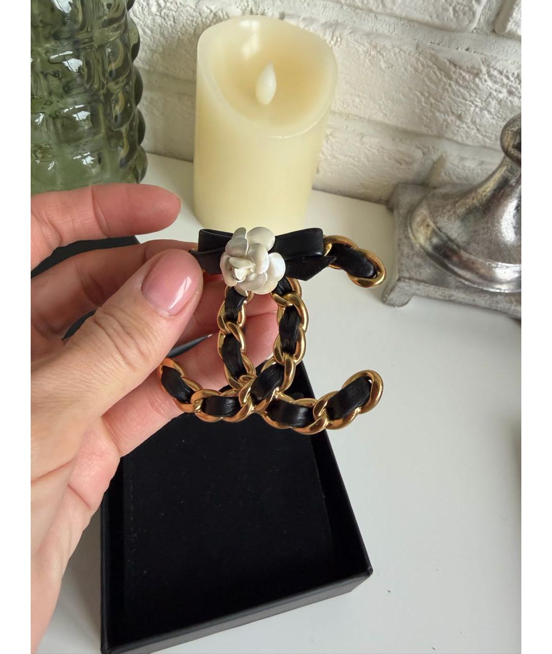 CHANEL Золотая металлическая булавка / брошь, фото 7