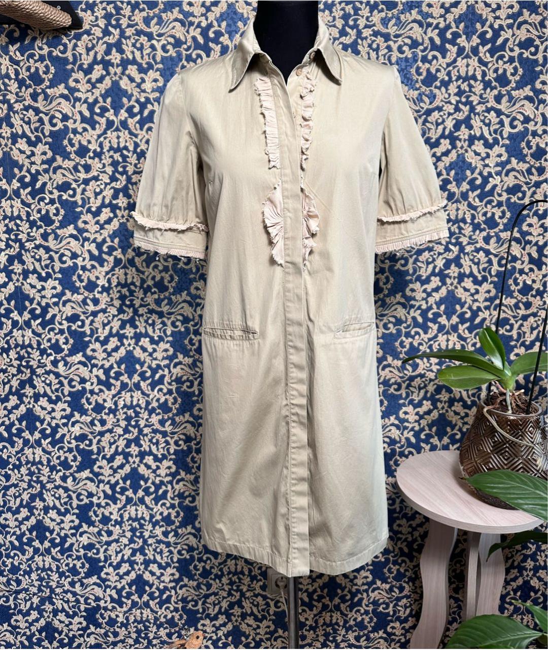 GIVENCHY Бежевое хлопковое повседневное платье, фото 3