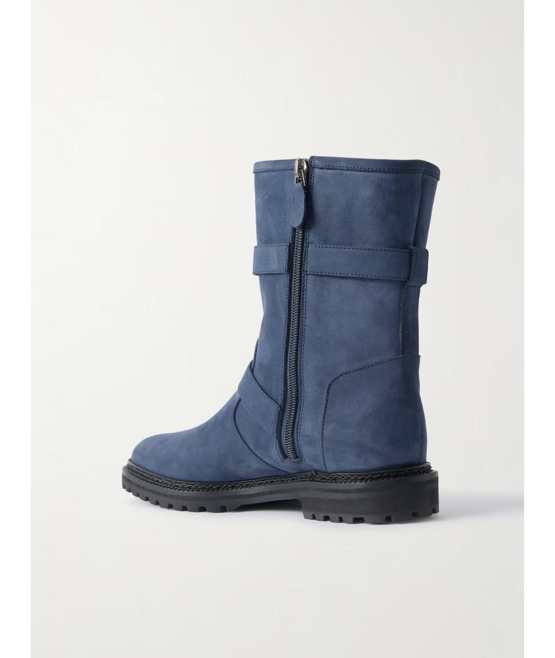 MANOLO BLAHNIK Темно-синие нубуковые полусапоги, фото 3