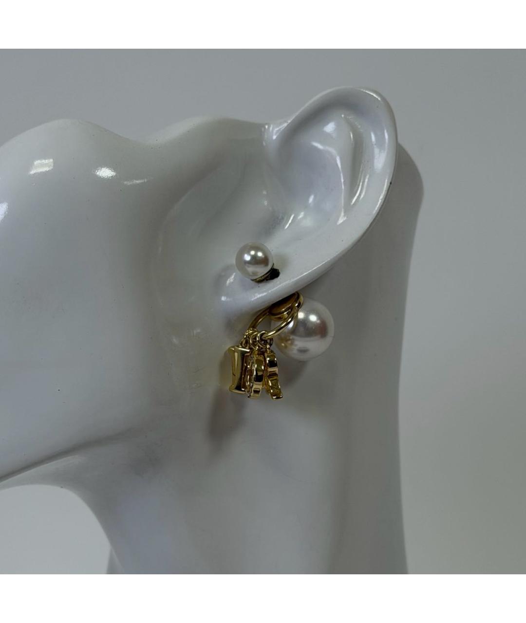 CHRISTIAN DIOR Белые серьги, фото 2