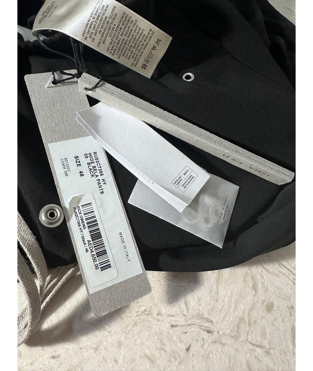 RICK OWENS Черные повседневные брюки, фото 5