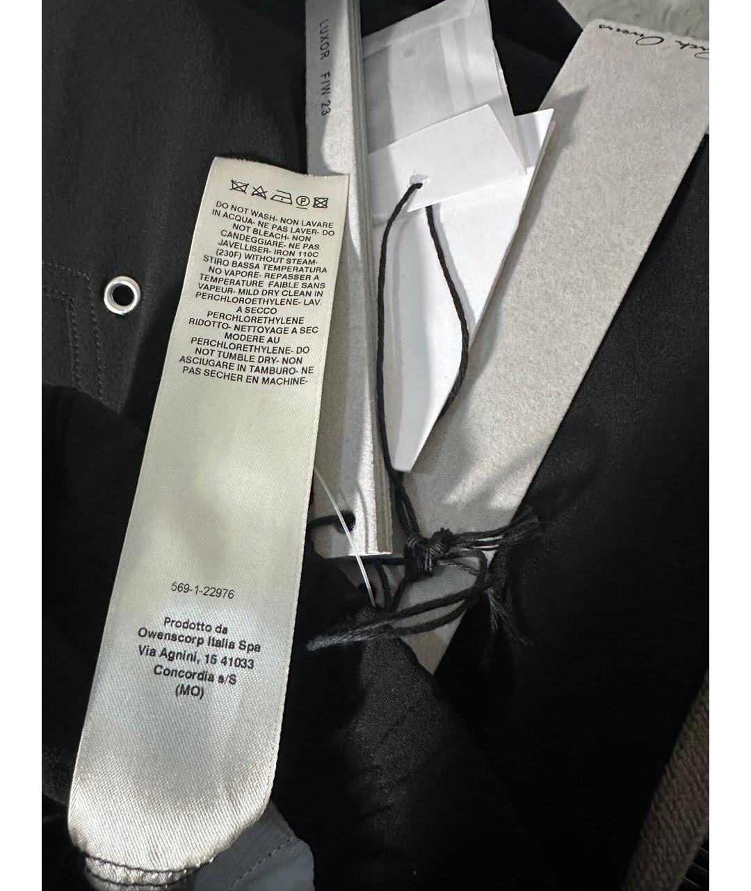 RICK OWENS Черные повседневные брюки, фото 4