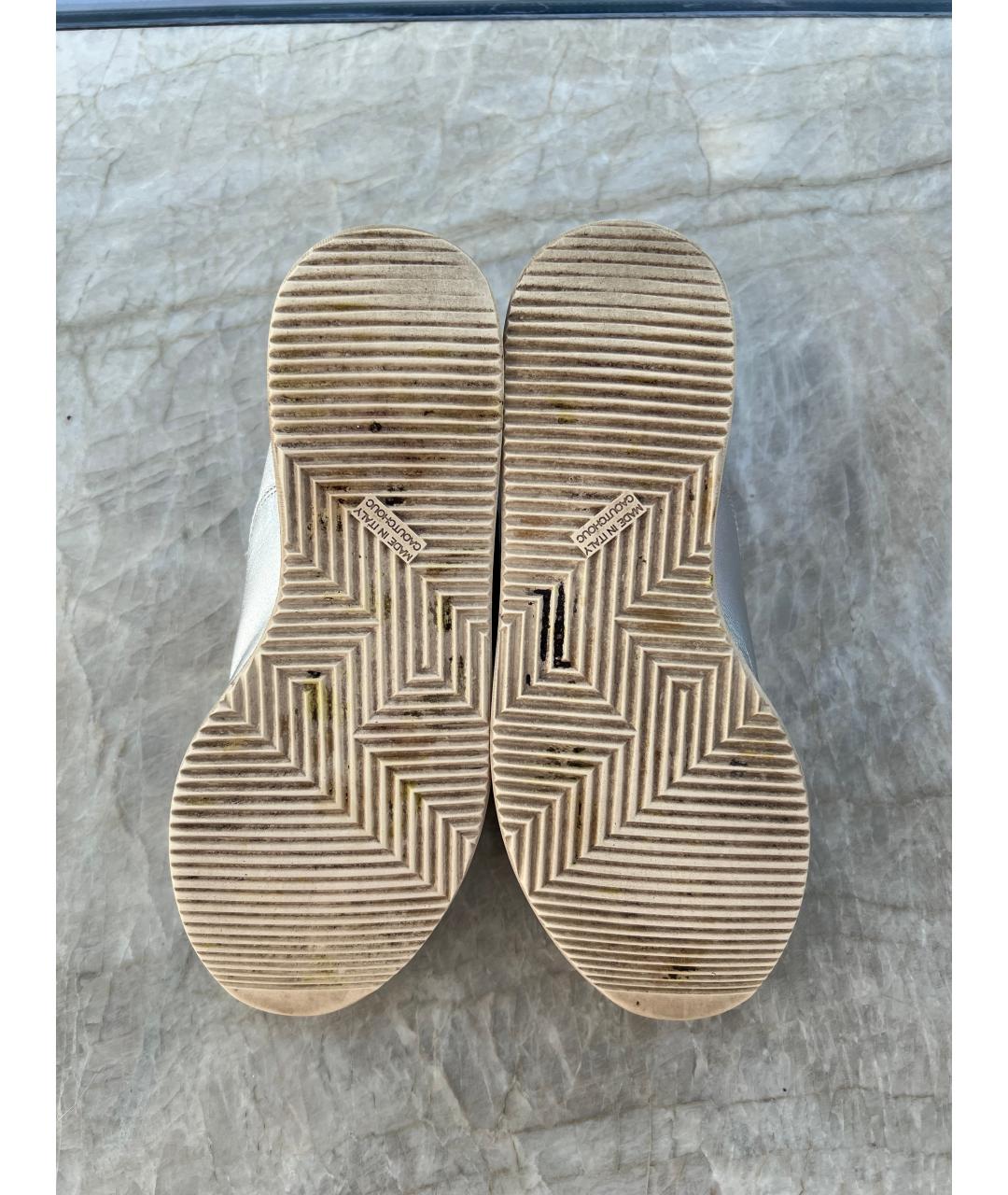 HERMES Серебряные кожаные кроссовки, фото 5