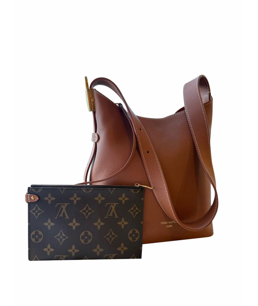 LOUIS VUITTON Коричневая кожаная сумка через плечо, фото 1