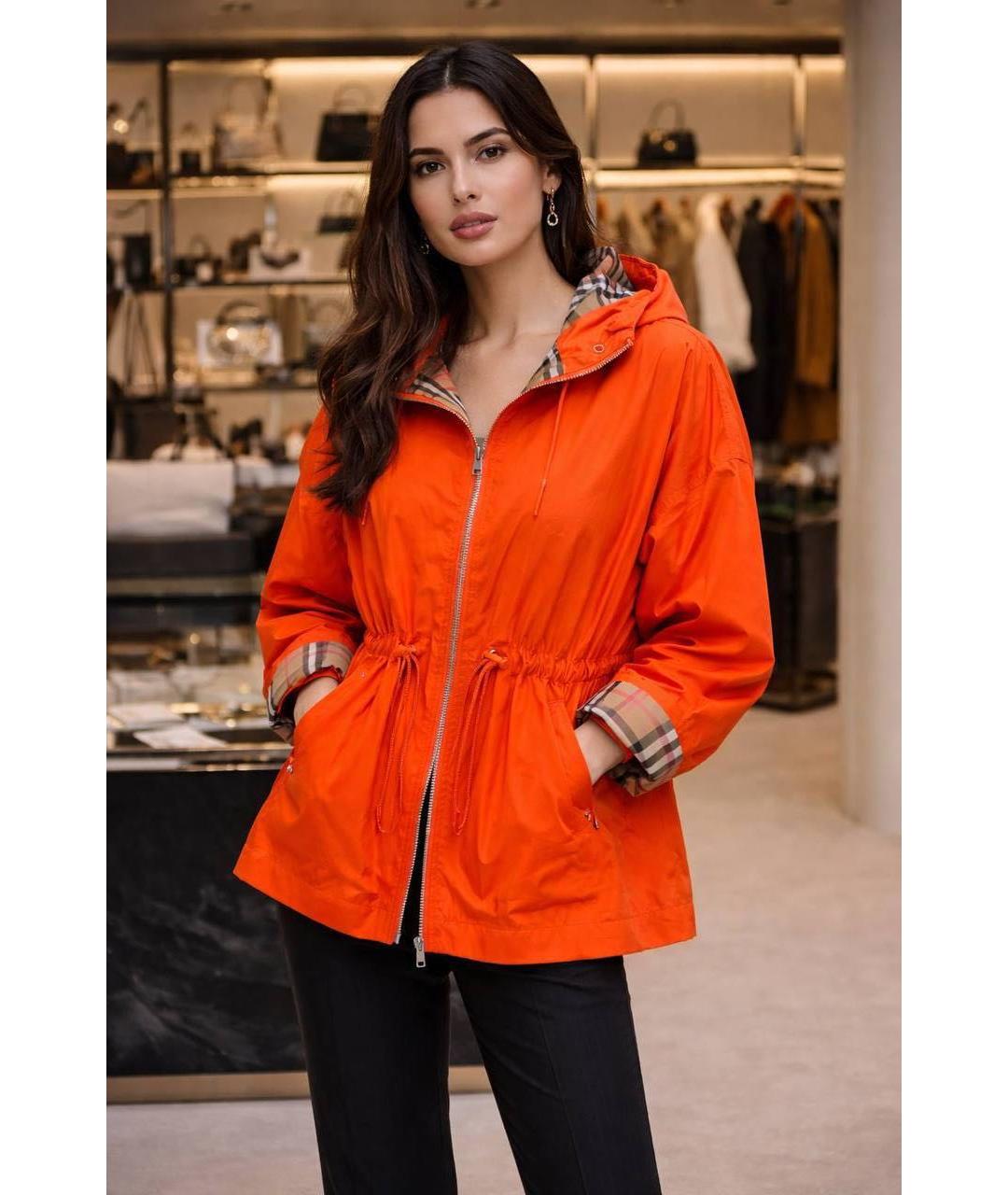 BURBERRY Оранжевая хлопковая парка, фото 5